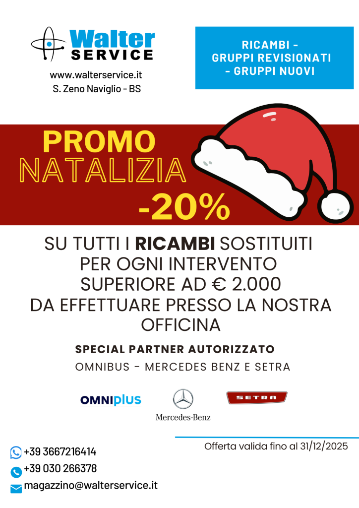promozione natalizia per interventi effettuati presso nostra officina su BUS MERCEDES e SETRA