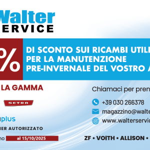 extra sconto per i ricambi utilizzati nella manutenzione pre-invernale del vostro autobus Daimer Buses Mercedes & Setra.